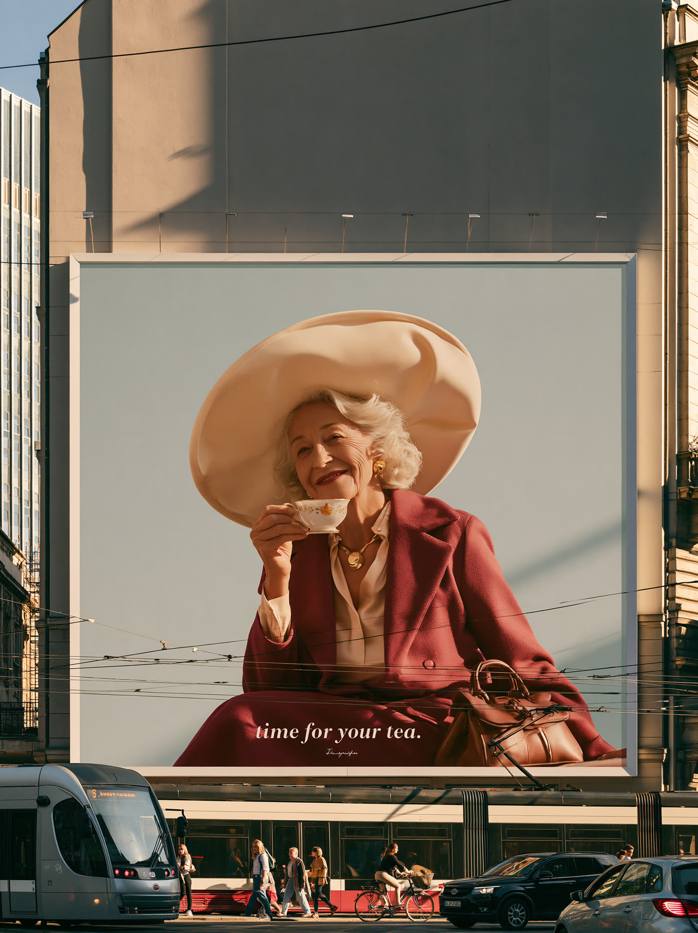 Billboard s reklamou na čaj, kreatívny koncept