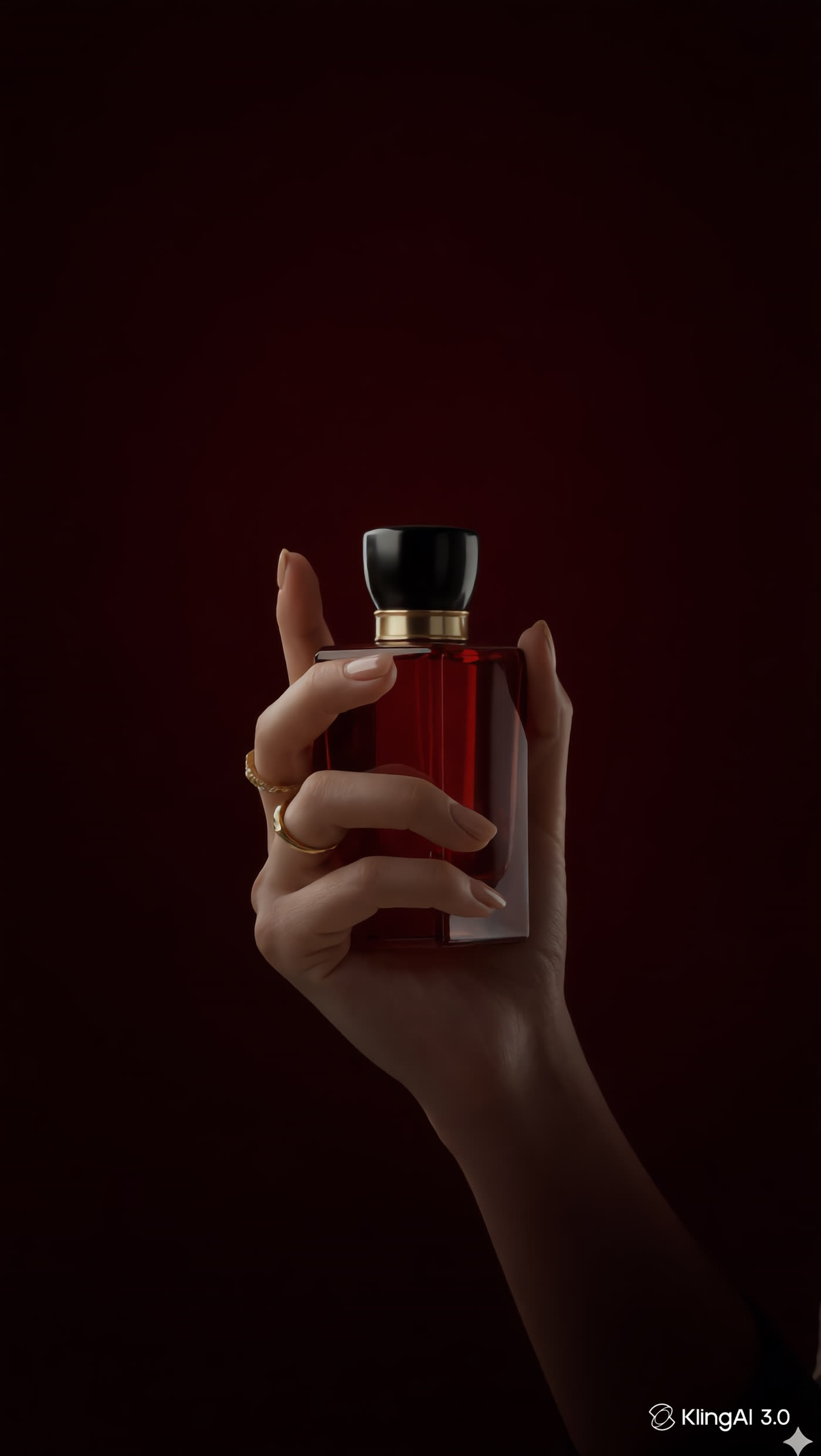 Parfum v ruke, dramatické červené svetlo
