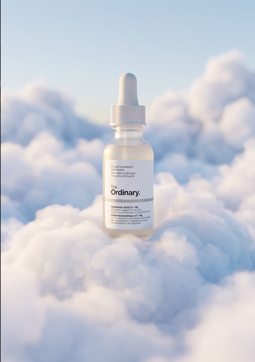 The Ordinary sérum na oblakoch — produktový vizuál